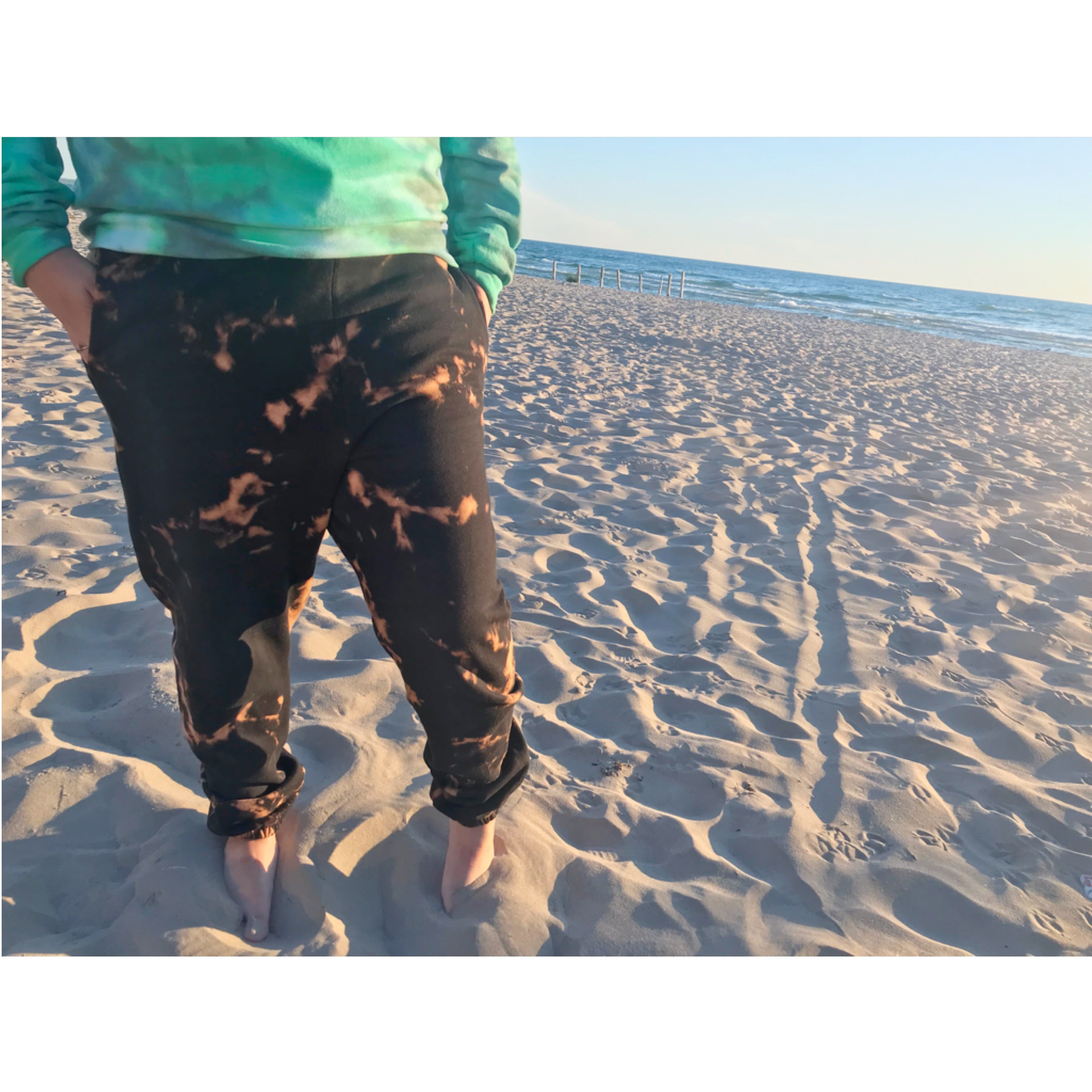 Black sweatpants outlet bleached